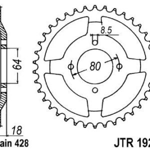Corona JT 1925 de acero con 51 dientes