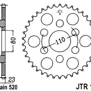 Corona JT 19 de acero con 38 dientes