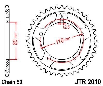Corona JT 2010 de acero con 46 dientes