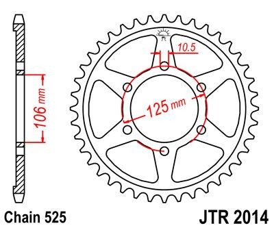 Corona JT 2014 de acero con 50 dientes