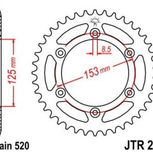 Corona JT 210 de acero con 38 dientes