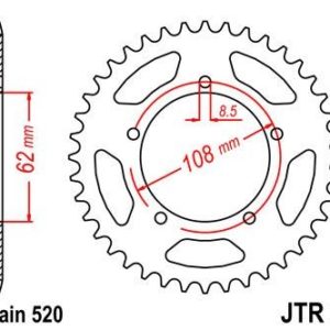 APRILIA - Corona JT 21 de acero con 40 dientes -