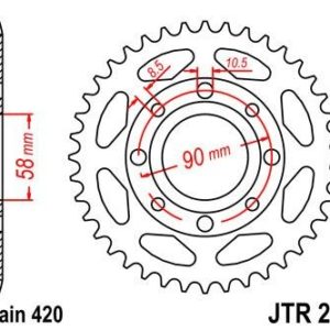 Corona JT 214 de acero con 36 dientes