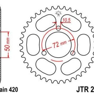 Corona JT 216 de acero con 36 dientes