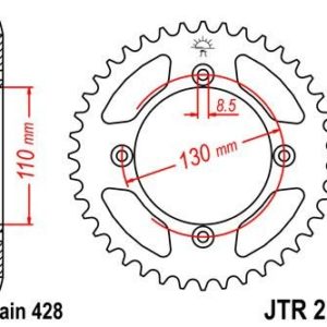 HONDA - Corona JT 217 de acero con 49 dientes -