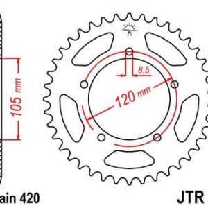 Corona JT 24 de acero con 51 dientes