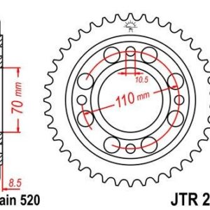 Corona JT 247 de acero con 41 dientes