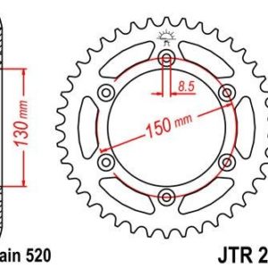 Corona JT 251 de acero con 48 dientes