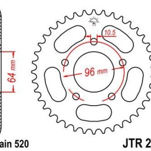 HONDA - Corona JT 254 de acero con 43 dientes -