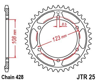 Corona JT 25 de acero con 60 dientes