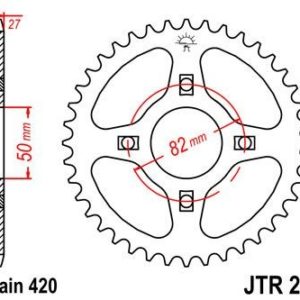 HONDA - Corona JT 256 de acero con 36 dientes -