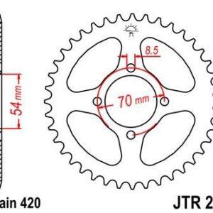 Corona JT 257 de acero con 40 dientes