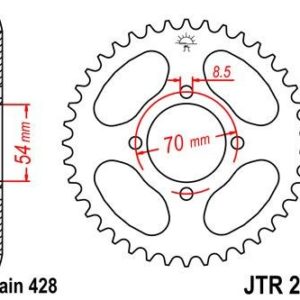 Corona JT 262 de acero con 40 dientes