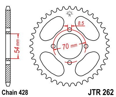 Corona JT 262 de acero con 40 dientes
