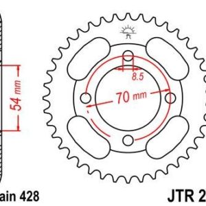 Corona JT 263 de acero con 36 dientes