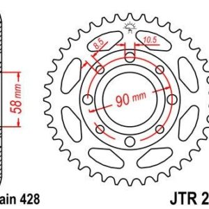 Corona JT 269 de acero con 36 dientes