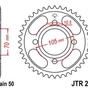 Corona JT 278 de acero con 34 dientes