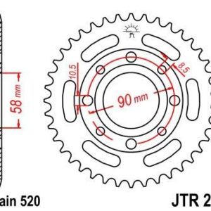 Corona JT 279 de acero con 41 dientes