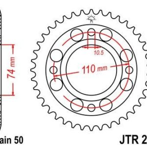 HONDA - Corona JT 280 de acero con 33 dientes -