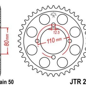 Corona JT 284 de acero con 48 dientes