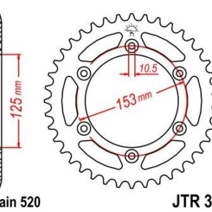 Corona JT 301 de acero con 48 dientes