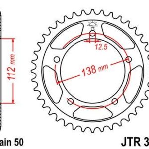 HONDA - Corona JT 302 de acero con 42 dientes -