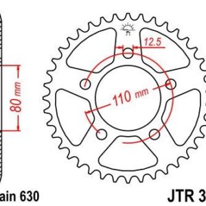 HONDA - Corona JT 336 de acero con 35 dientes -