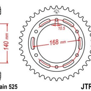 Corona JT 3 de acero con 41 dientes