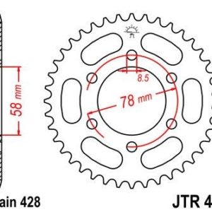 KAWASAKI - Corona JT 458 de acero con 37 dientes -