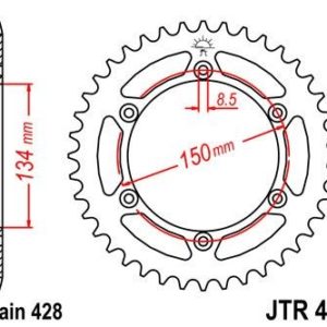 KAWASAKI - Corona JT 459 de acero con 52 dientes -