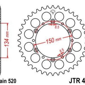 Corona JT 460 de acero con 39 dientes