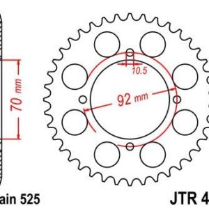 Corona JT 474 de acero con 48 dientes