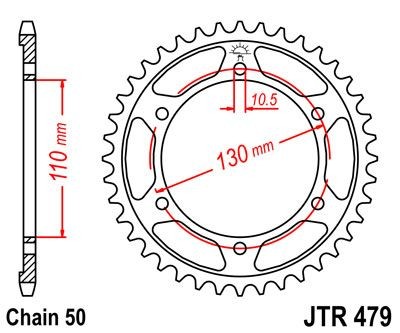 Corona JT 479 de acero con 43 dientes