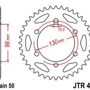 KAWASAKI - Corona JT 482 de acero con 47 dientes -