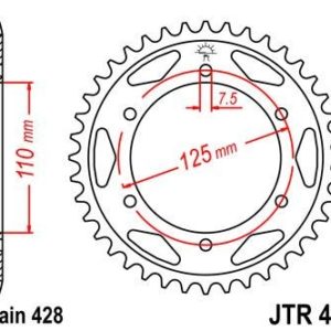 Corona JT 485 de acero con 46 dientes