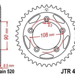Corona JT 491 de acero con 40 dientes