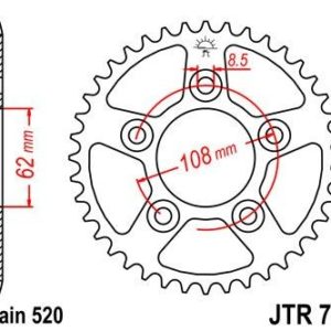 Corona JT 701 de acero con 40 dientes