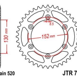 APRILIA - Corona JT 706 de acero con 46 dientes -