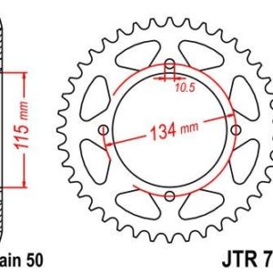 Corona JT 718 de acero con 46 dientes