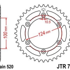 DUCATI - Corona JT 735 de acero con 37 dientes -
