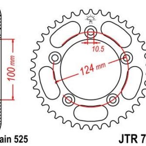 DUCATI - Corona JT 744 de acero con 36 dientes -