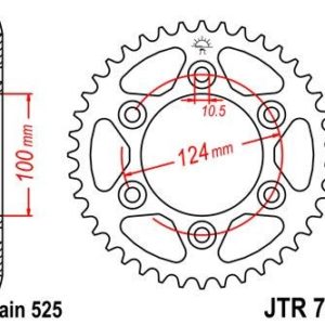 DUCATI - Corona JT 745 de acero con 37 dientes -