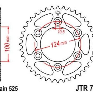 Corona JT 745 de acero con 39 dientes