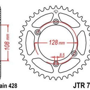 KAWASAKI - Corona JT 797 de acero con 57 dientes -