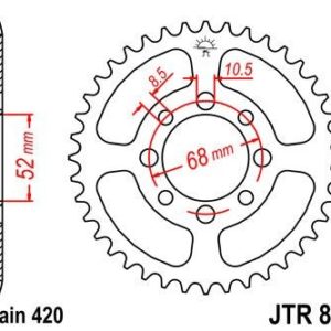Corona JT 801 de acero con 46 dientes