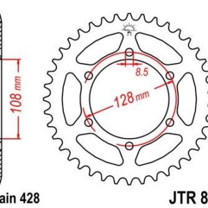 Corona JT 804 de acero con 45 dientes