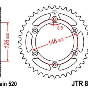 Corona JT 808 de acero con 41 dientes