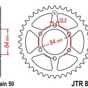 Corona JT 814 de acero con 45 dientes