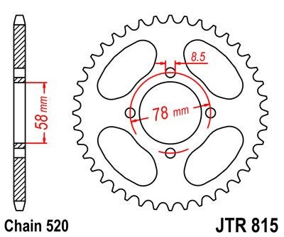 Corona JT 815 de acero con 35 dientes