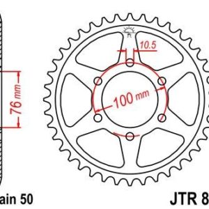 Corona JT 816 de acero con 52 dientes